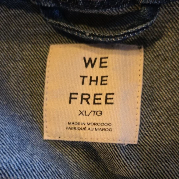 Free People Blue Denim Jean Jacket Size XL - Picture 8 of 8